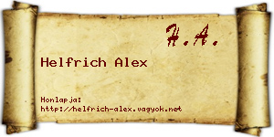 Helfrich Alex névjegykártya
